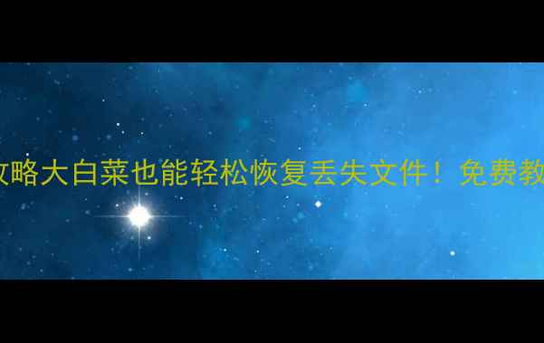 手机数据恢复全攻略大白菜也能轻松恢复丢失文件免费教程避坑指南