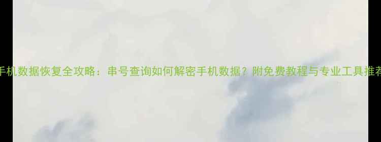 手机数据恢复全攻略串号查询如何解密手机数据附免费教程与专业工具推荐