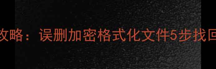 图片 手机数据恢复全攻略：误删加密格式化文件5步找回（附最新工具）