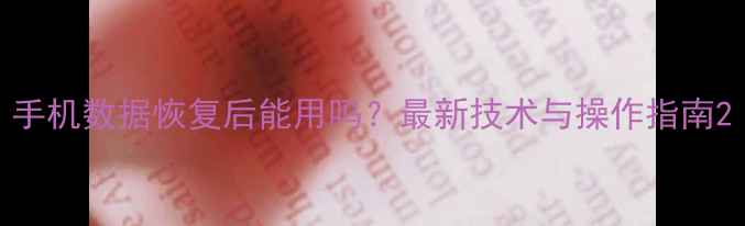 图片 手机数据恢复后能用吗？最新技术与操作指南2