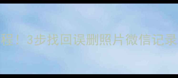 图片 手机数据恢复大师免费教程！3步找回误删照片微信记录重要文件（附工具实测）