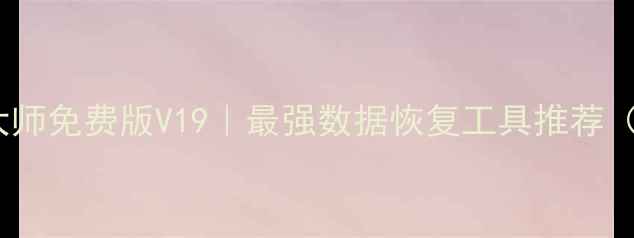 手机数据恢复大师免费版V19最强数据恢复工具推荐附图文教程