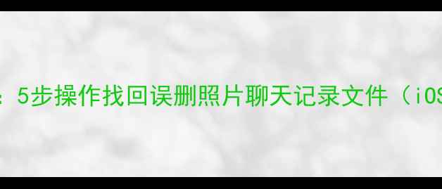 图片 手机数据恢复教程：5步操作找回误删照片聊天记录文件（iOSAndroid全指南）1