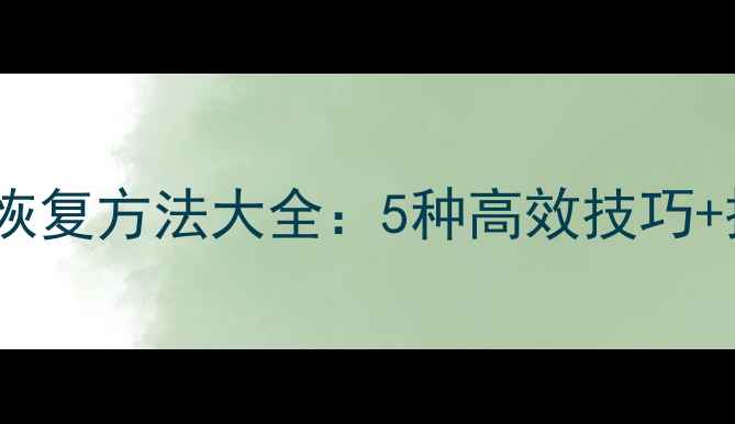 图片 手机数据恢复方法大全：5种高效技巧+操作指南2