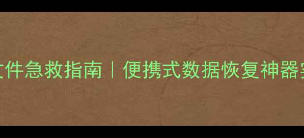 手机电脑U盘误删照片文件急救指南便携式数据恢复神器实测附免费工具包