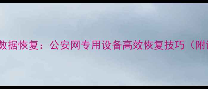 图片 手机电脑双设备数据恢复：公安网专用设备高效恢复技巧（附详细操作指南）2