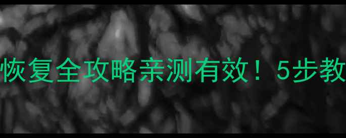 图片 手机电脑安全模式存档数据恢复全攻略亲测有效！5步教你找回误删的备份文件📱💾