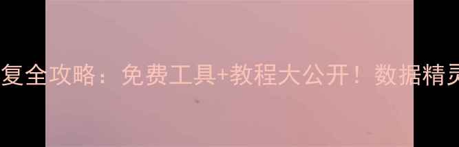图片 手机电脑数据恢复全攻略：免费工具+教程大公开！数据精灵助手使用指南1