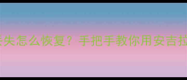 手机电脑文件丢失怎么恢复手把手教你用安吉拉数据恢复