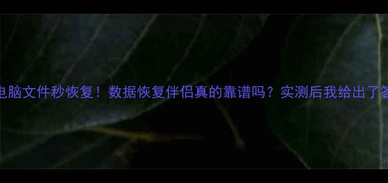 图片 手机电脑文件秒恢复！数据恢复伴侣真的靠谱吗？实测后我给出了答案！