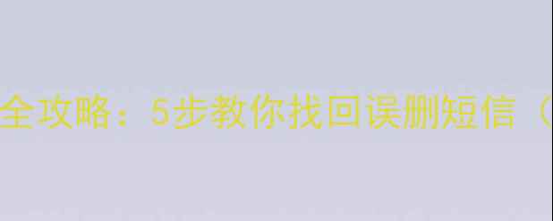 图片 手机短信恢复全攻略：5步教你找回误删短信（附免费工具）