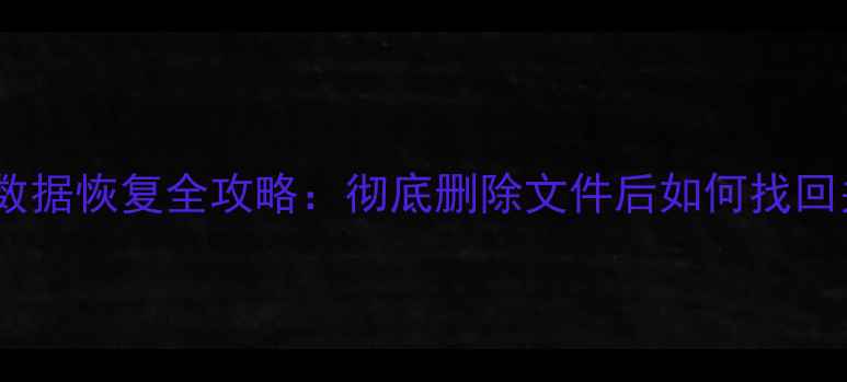 图片 手机硬盘数据恢复全攻略：彻底删除文件后如何找回关键数据1
