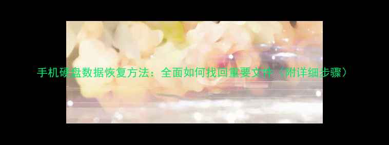 手机硬盘数据恢复方法全面如何找回重要文件附详细步骤