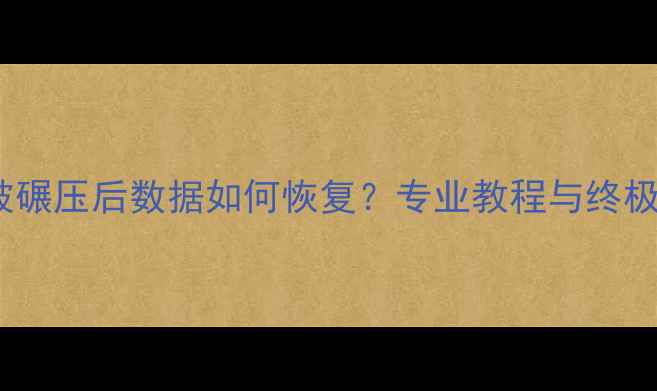图片 手机被碾压后数据如何恢复？专业教程与终极指南2