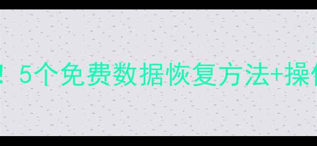 图片 手机误删重要文件必看！5个免费数据恢复方法+操作教程（附工具推荐）1