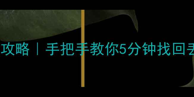 扫码枪数据恢复全攻略手把手教你5分钟找回丢失的库存数据