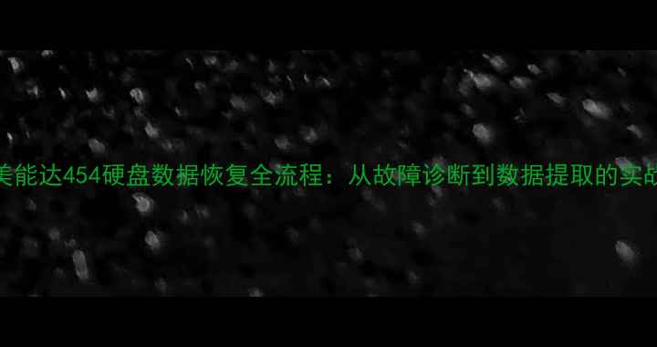 技术美能达454硬盘数据恢复全流程从故障诊断到数据提取的实战指南