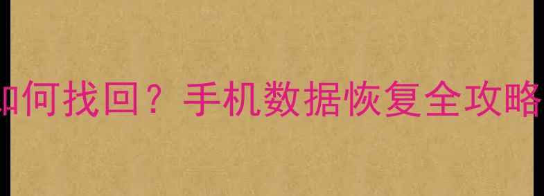 图片 抖音删除数据后如何找回？手机数据恢复全攻略（附官方教程）2