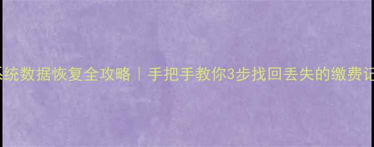 图片 捷顺停车场系统数据恢复全攻略｜手把手教你3步找回丢失的缴费记录车牌信息1