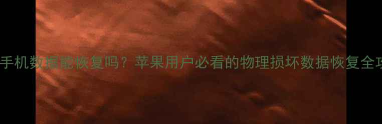 图片 摔碎手机数据能恢复吗？苹果用户必看的物理损坏数据恢复全攻略2