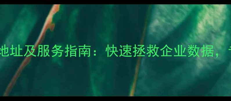 图片 敦化权威数据恢复机构地址及服务指南：快速拯救企业数据，专业修复手机电脑故障1