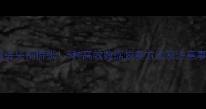 图片 数据丢失别慌张！5种高效数据恢复方法及注意事项1