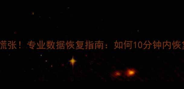 数据丢失别慌张专业数据恢复指南如何10分钟内恢复旧文件