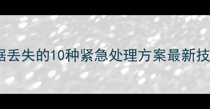 图片 数据丢失的10种紧急处理方案最新技术1