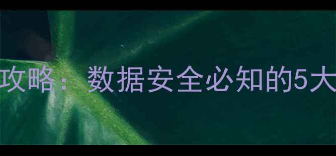 数据中心灾难恢复全攻略数据安全必知的5大核心策略与实战案例