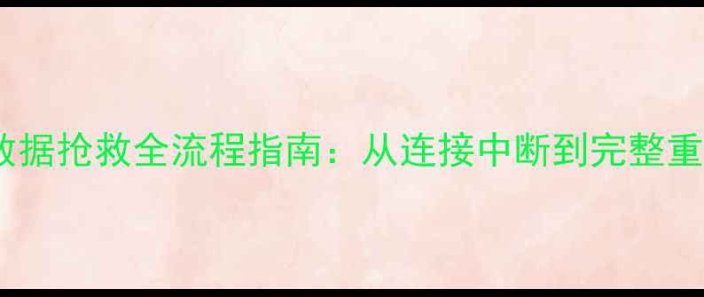 数据库链接恢复与数据抢救全流程指南从连接中断到完整重建的12个关键步骤