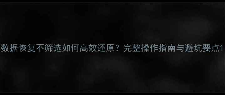 数据恢复不筛选如何高效还原完整操作指南与避坑要点