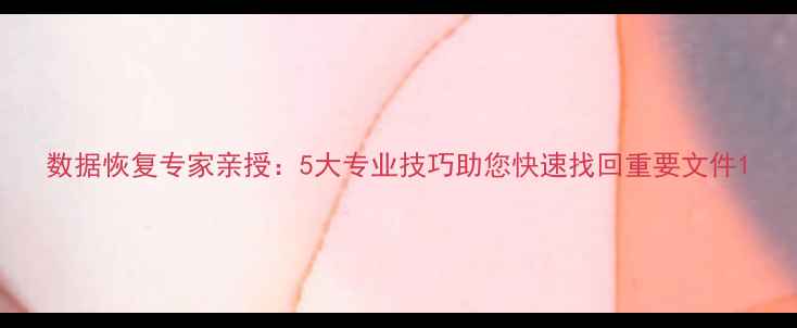 图片 数据恢复专家亲授：5大专业技巧助您快速找回重要文件1