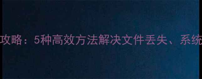 图片 数据恢复全攻略：5种高效方法解决文件丢失、系统崩溃等问题