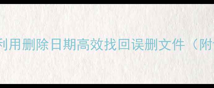 数据恢复全攻略如何利用删除日期高效找回误删文件附详细步骤与工具推荐