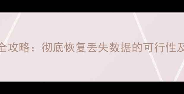图片 数据恢复全攻略：彻底恢复丢失数据的可行性及操作指南