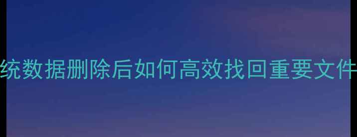 图片 数据恢复全攻略：系统数据删除后如何高效找回重要文件（附详细操作指南）