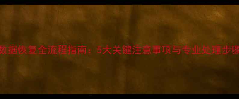 数据恢复全流程指南5大关键注意事项与专业处理步骤