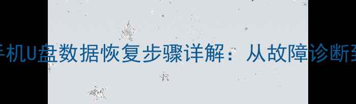 图片 数据恢复全流程硬盘手机U盘数据恢复步骤详解：从故障诊断到数据提取的完整逻辑