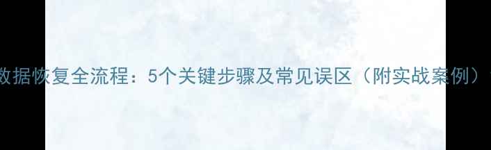 数据恢复全流程5个关键步骤及常见误区附实战案例
