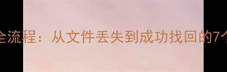 图片 数据恢复全流程：从文件丢失到成功找回的7个关键步骤