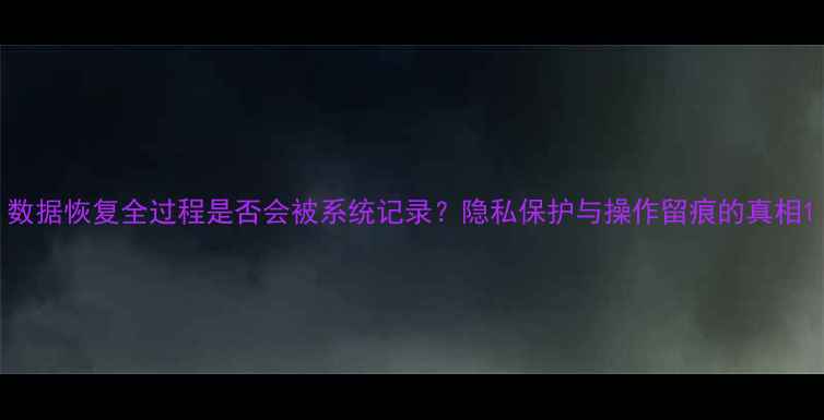 数据恢复全过程是否会被系统记录隐私保护与操作留痕的真相