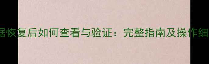 图片 数据恢复后如何查看与验证：完整指南及操作细节1