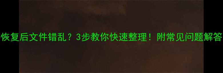 数据恢复后文件错乱3步教你快速整理附常见问题解答