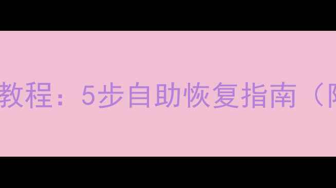 图片 数据恢复大师免费教程：5步自助恢复指南（附专业工具推荐）2