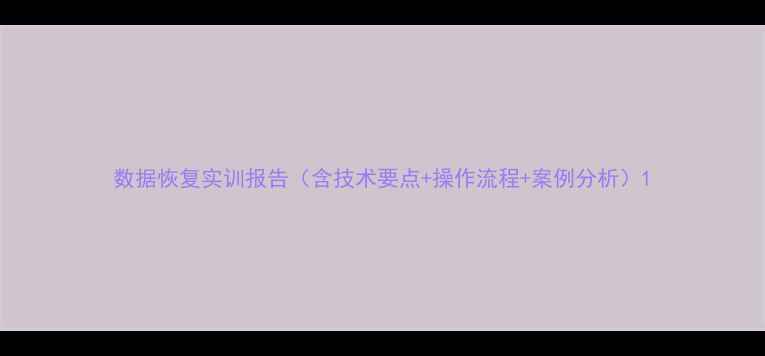 图片 数据恢复实训报告（含技术要点+操作流程+案例分析）1