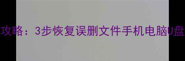 数据恢复工具使用全攻略3步恢复误删文件手机电脑U盘数据附官方教程