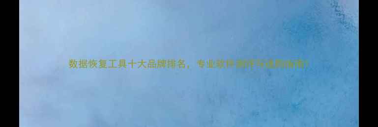 数据恢复工具十大品牌排名专业软件测评与选购指南