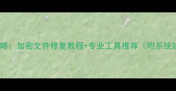 图片 数据恢复带锁文件夹全攻略：加密文件修复教程+专业工具推荐（附系统故障病毒攻击解决方案）2