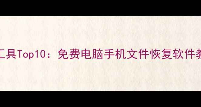 图片 数据恢复必备工具Top10：免费电脑手机文件恢复软件教程及注意事项
