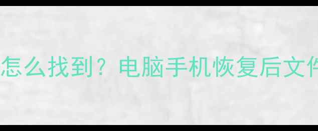 数据恢复成功后怎么找到电脑手机恢复后文件位置全攻略
